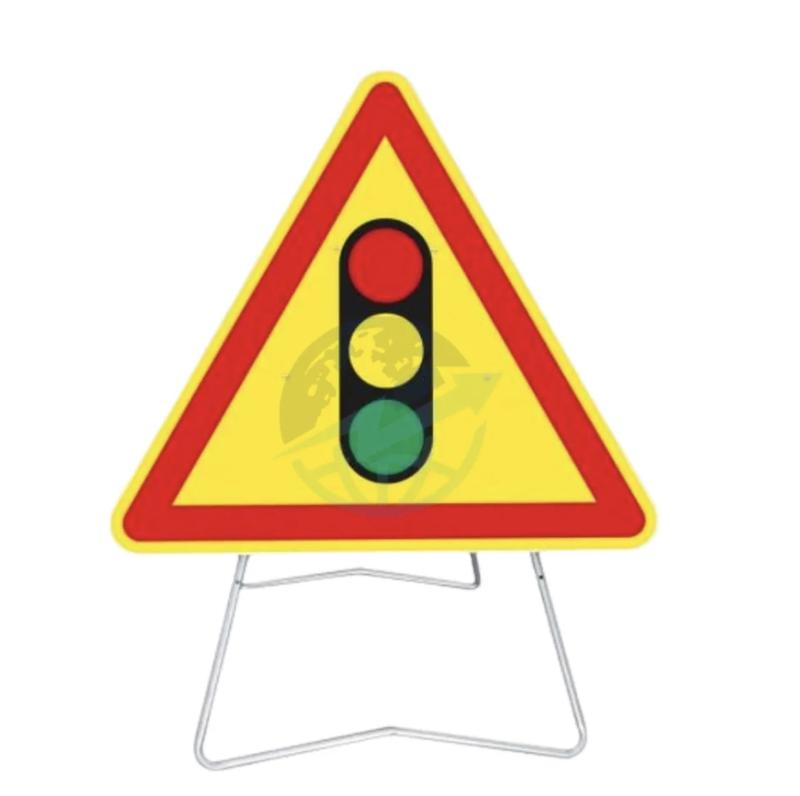 Panneau temporaire sur pied Feu Tricolore AK17 - 700 mm - Classe 1